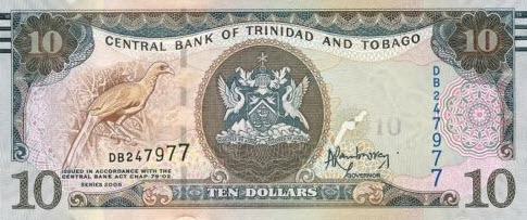 P55 Trinidad & Tobago 10 Dollars Year 2015